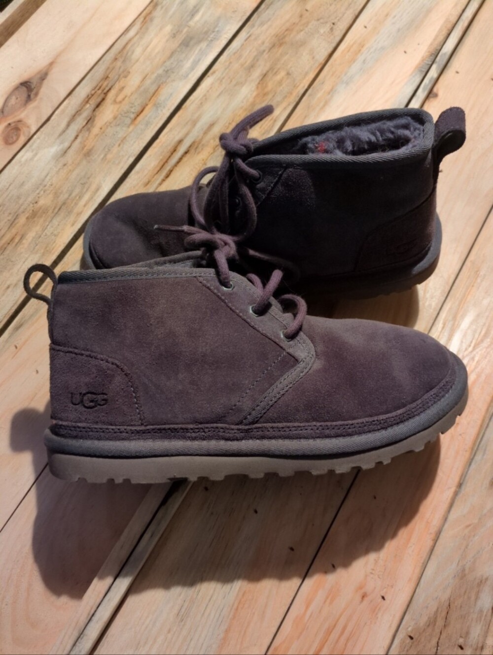 Ugg boots suede lace up purple boots